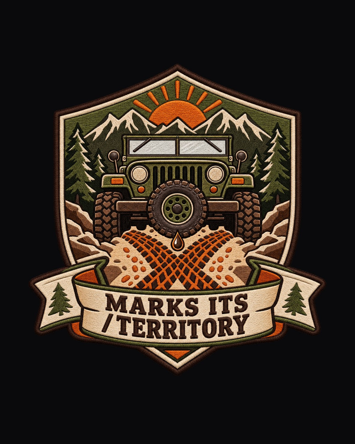 Toyota FJ40 Expedition Crest Shirt: Marks Its Territory design only