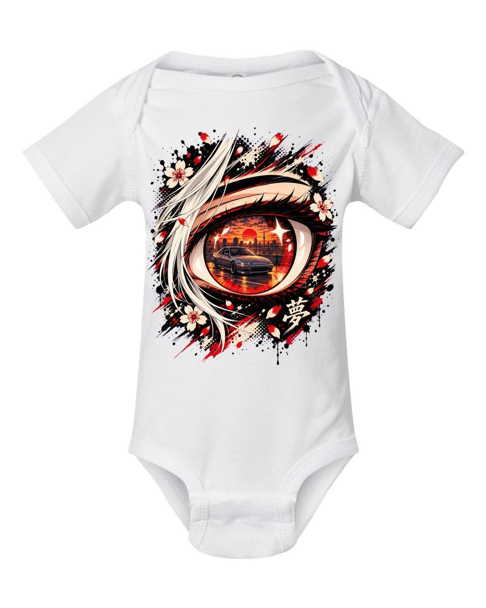 Honda Prelude BB Anime Girl Baby Onesie White front