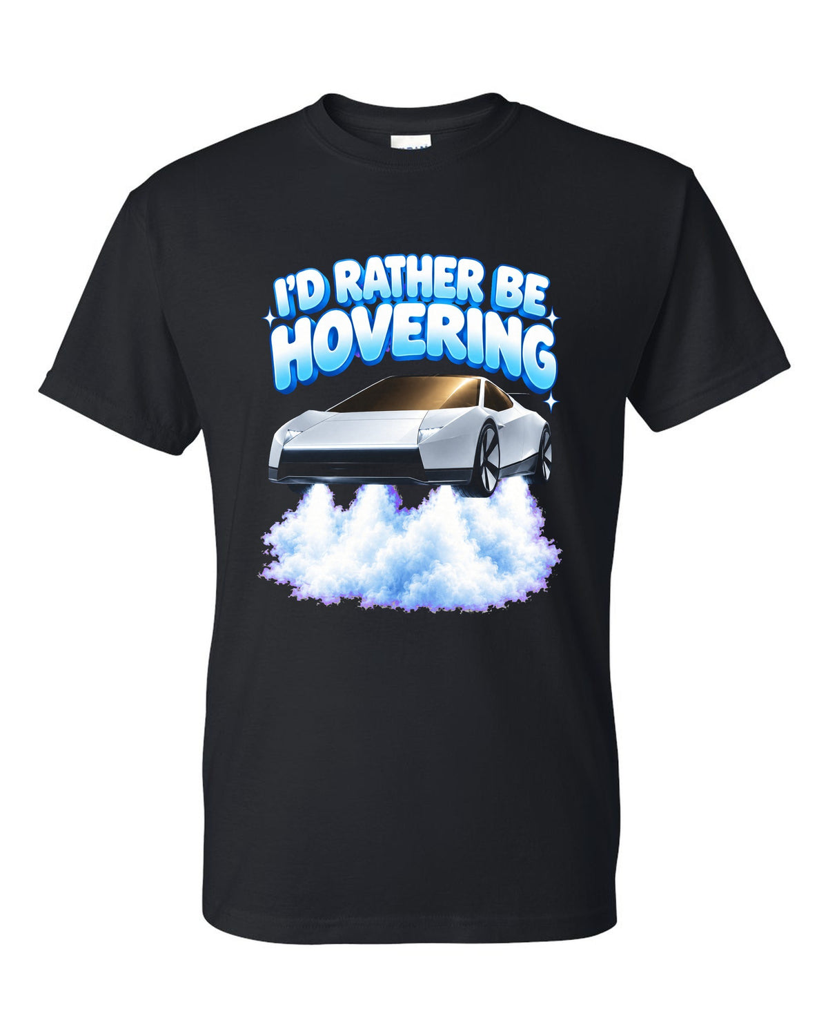 Tesla Roadster Rather Be Hovering T-Shirt Black front