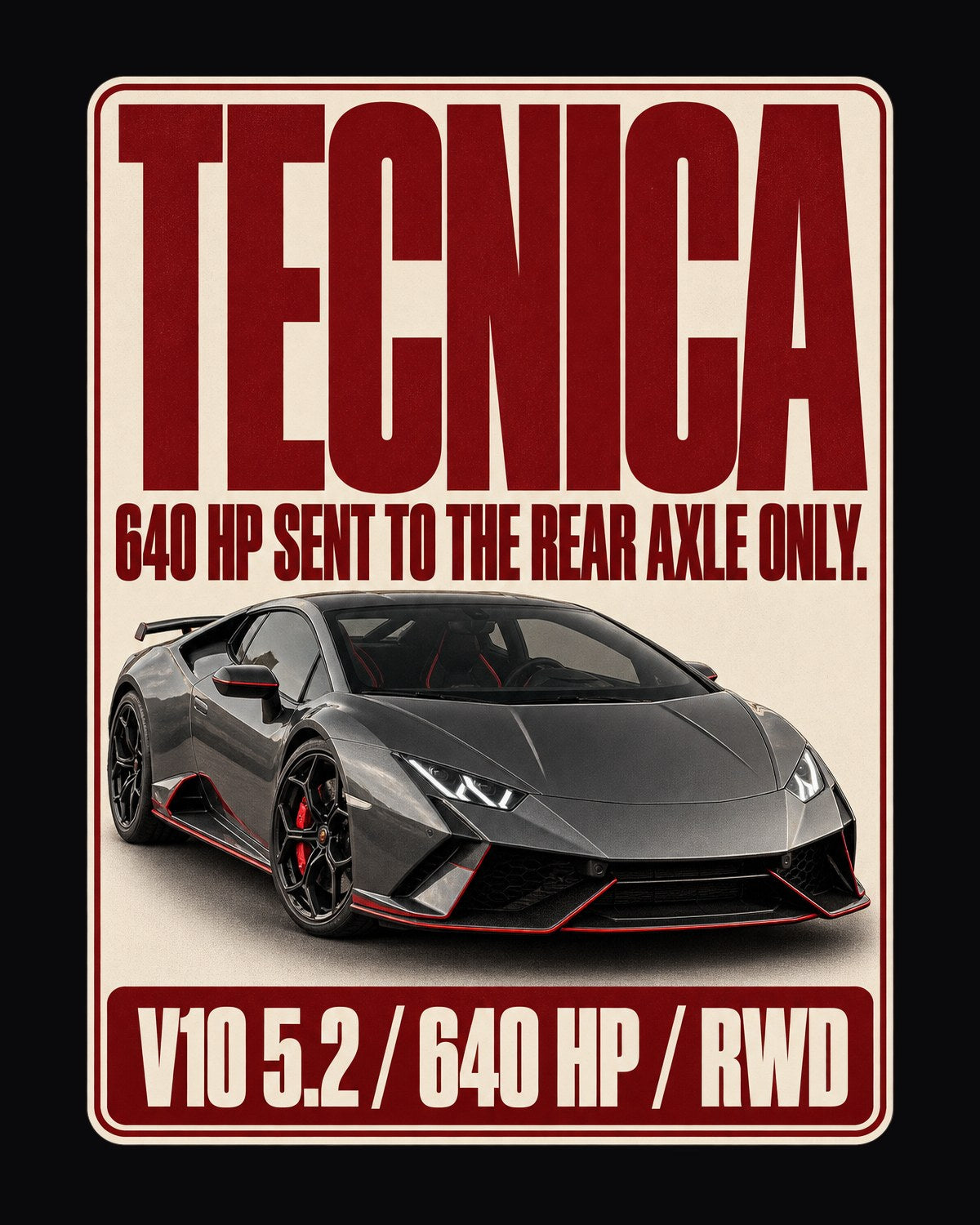 Lamborghini Huracan Tecnica Editorial Headline Graphic Tee design only