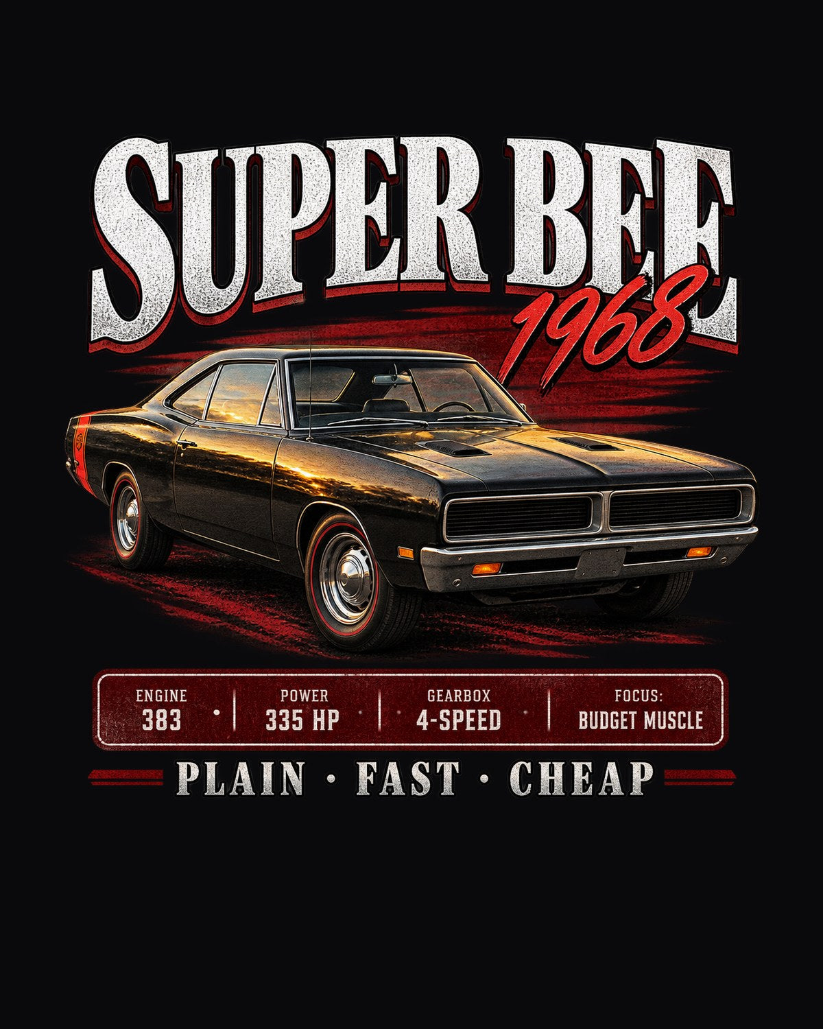1968 Dodge Coronet Super Bee B-body Archive Panel Shirt design only