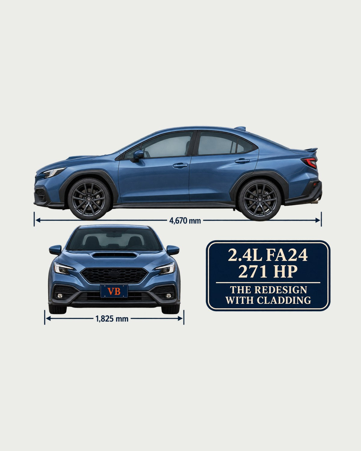 Subaru WRX VB 2022+ Editorial Headline Tee, FA24 Redesign design only