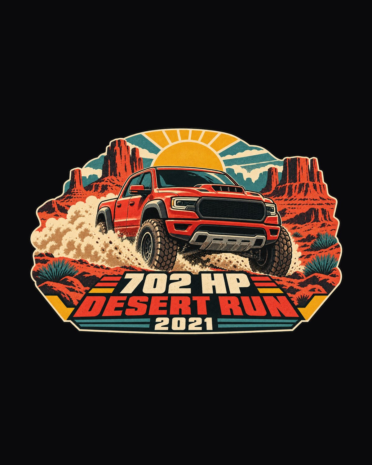 Ram 1500 TRX Desert Run Vintage Race Poster Tee, 2021 design only