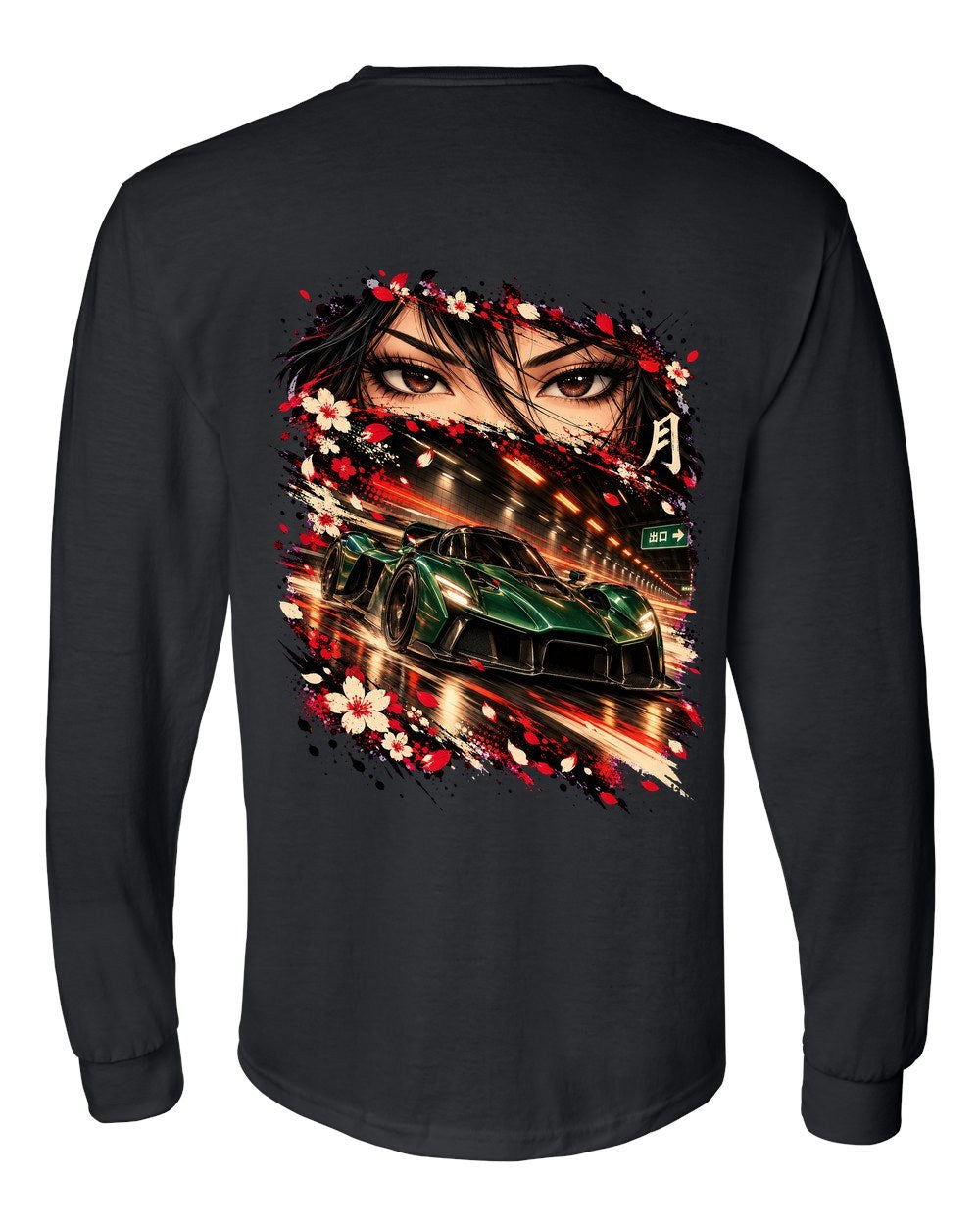 Aston Martin Valkyrie Anime Girl Long Sleeve Black back