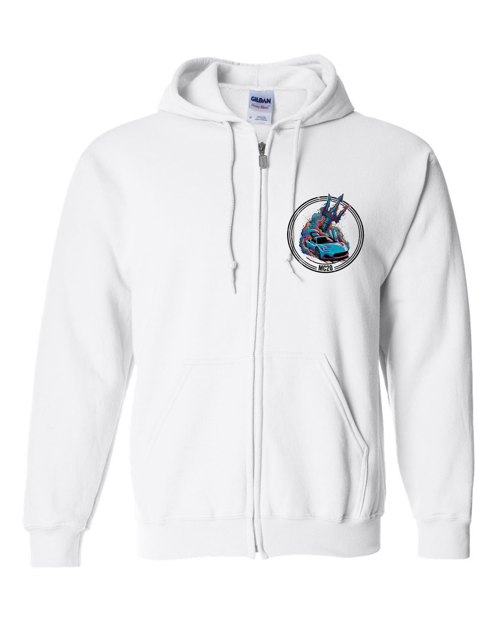 Zip Hoodie White front