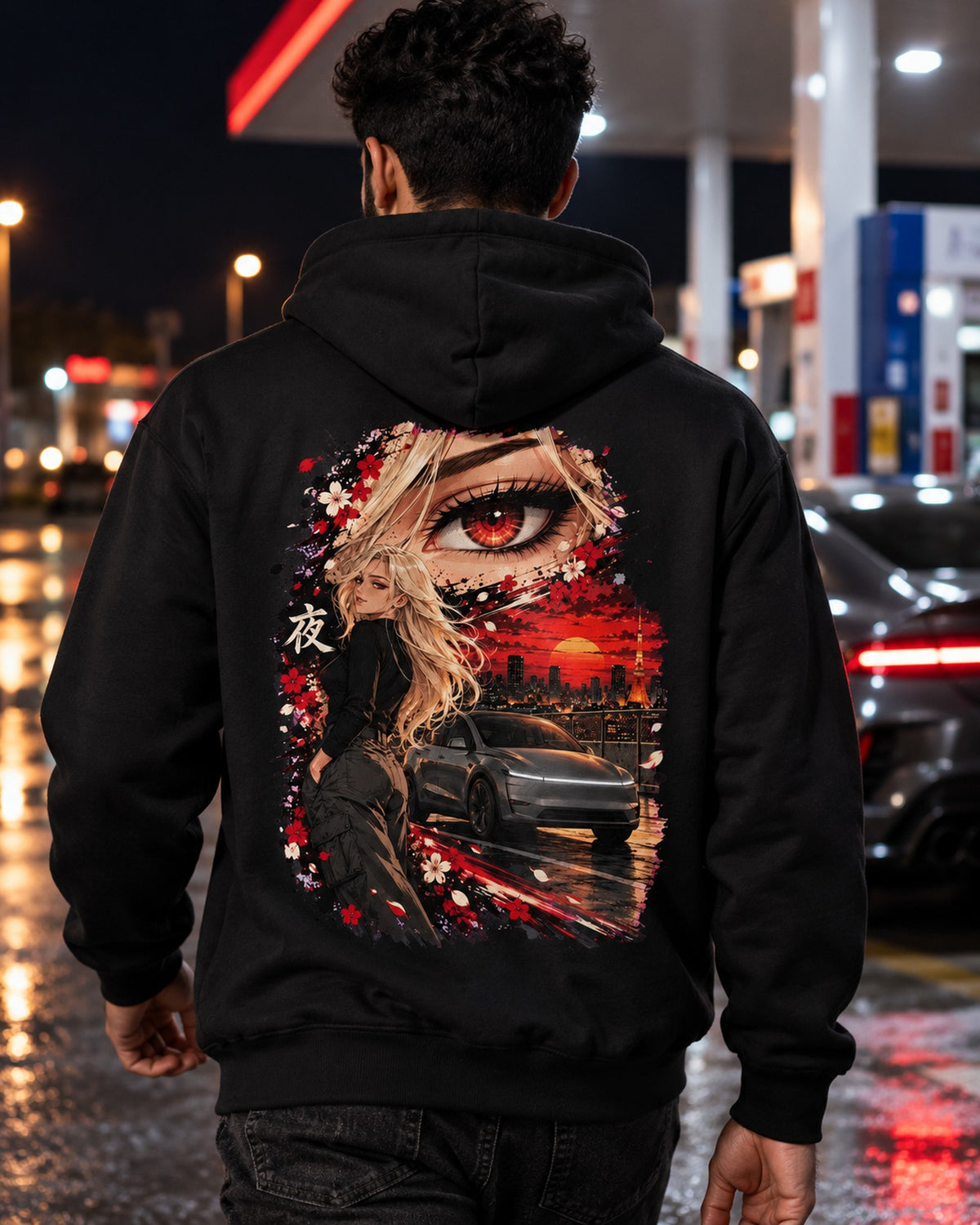 Tesla Model Y Juniper Anime Girl Shirt, Hoodie & More Pull Over Hoodie Black worn hero