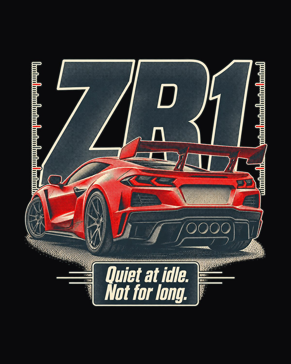 Corvette C8 ZR1 Halftone Statement print Shirt, Car Gift design only