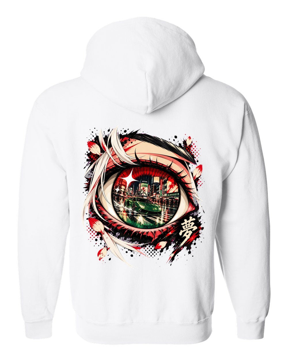 Lamborghini Huracán Anime Girl Zip Hoodie White back