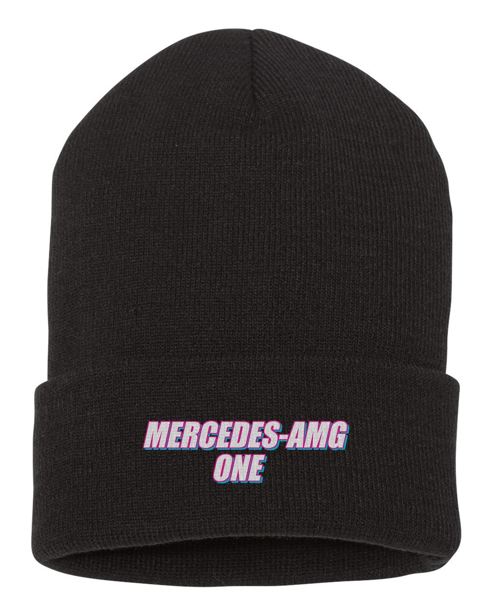 Mercedes-Amg One black beanie front view with car name