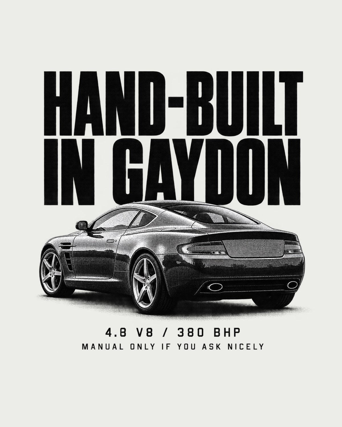 Aston Martin V8 Vantage 2005 Hand Built Halftone Shirt design only