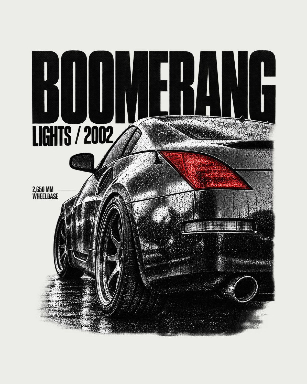 Z33 Nissan 350Z Boomerang Taillight Macro Tee, Car Show Shirt design only