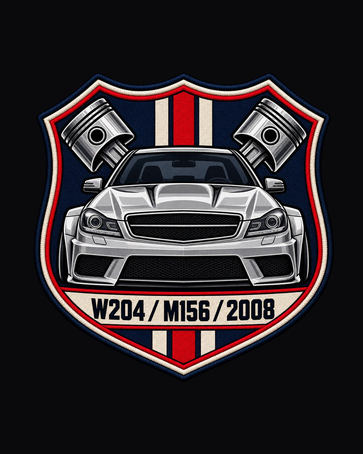 Mercedes C63 AMG W204 M156 Varsity Crest Tee, 2008 design only