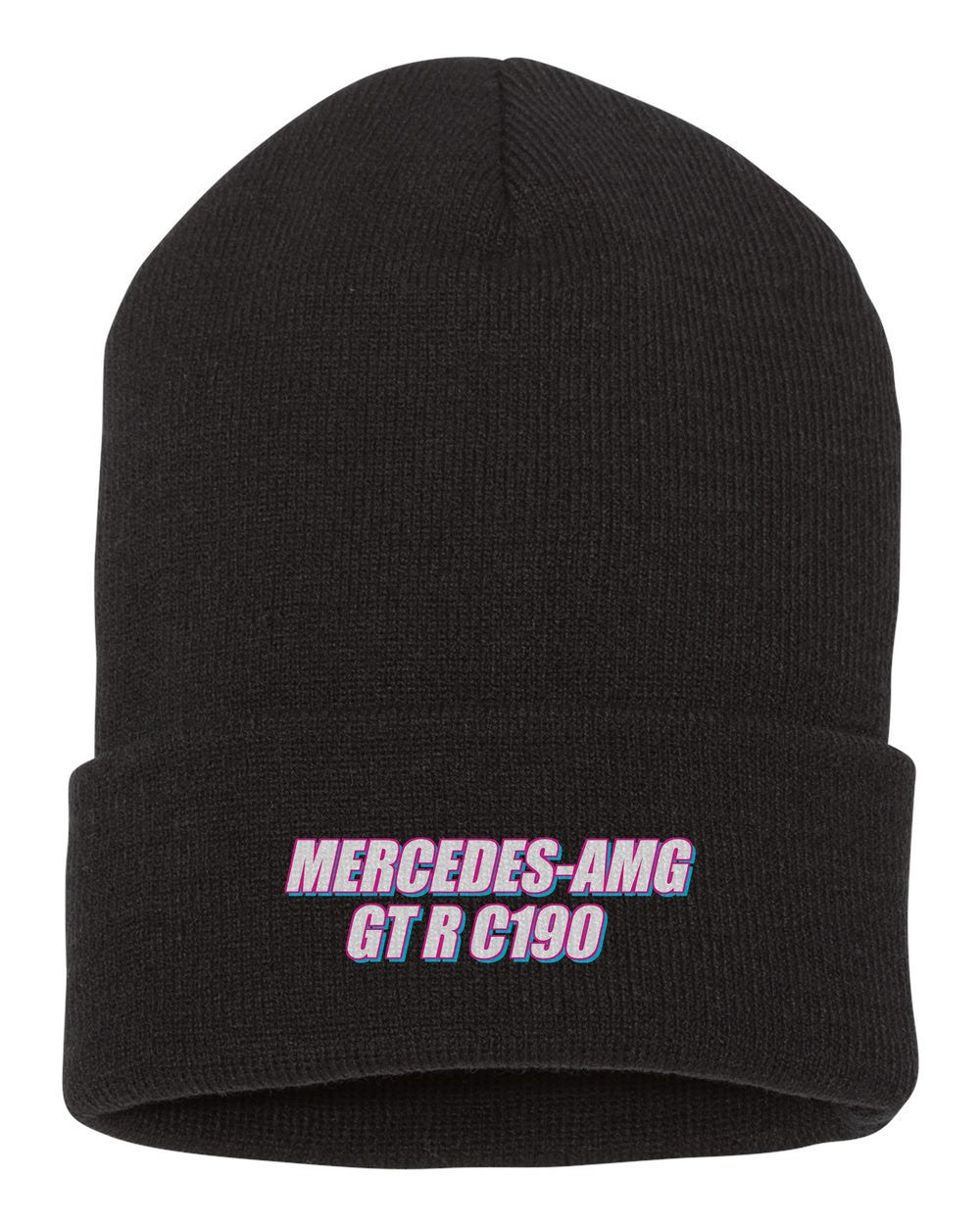 Mercedes-Amg Gt R C190 black beanie front view with car name