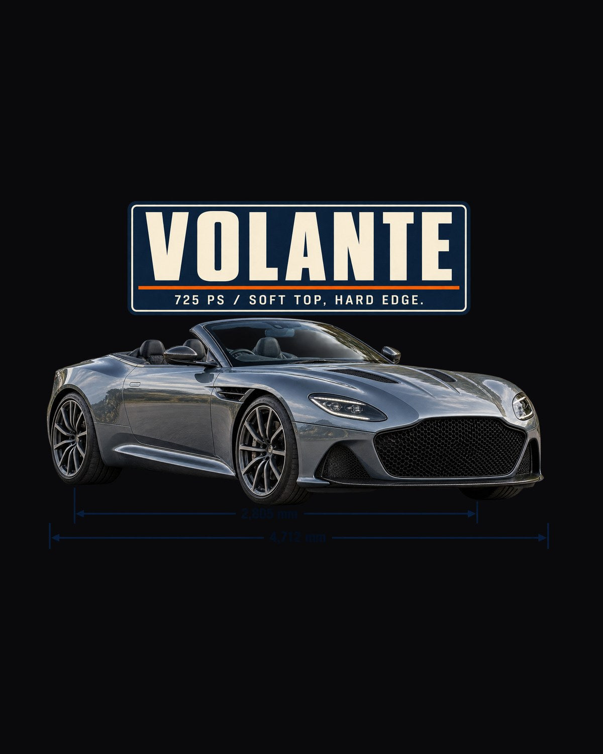 Aston Martin DBS Volante 2019 Top-Down Headline Shirt design only