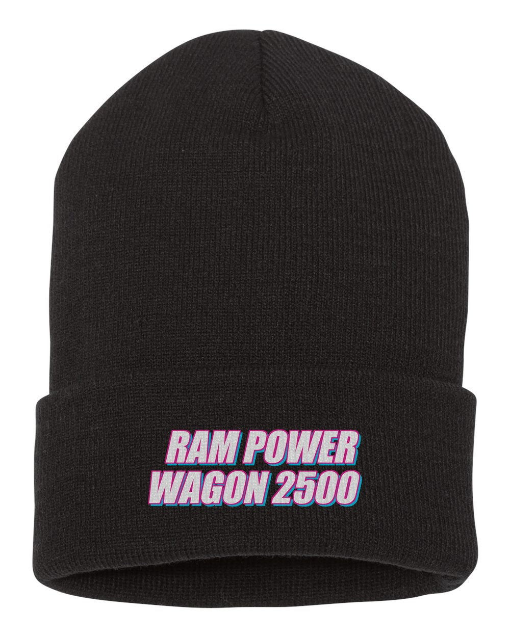 Ram Power Wagon 2500 black beanie front view with car name