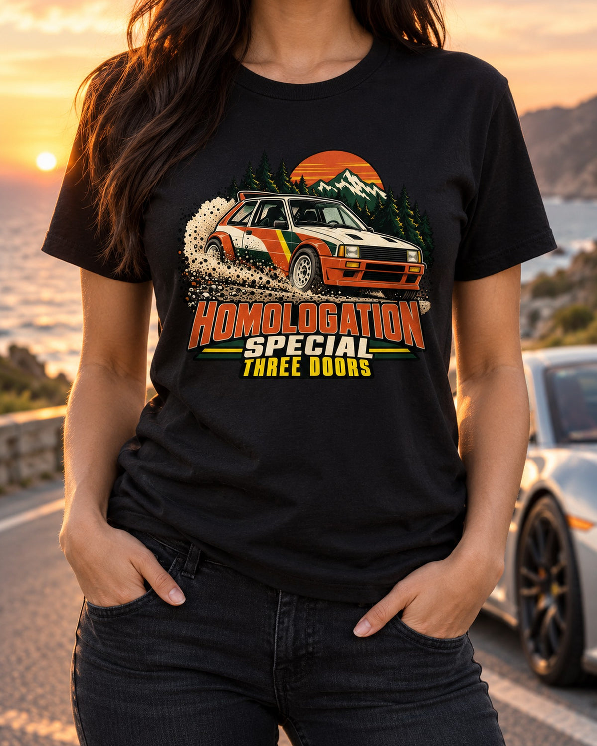 Toyota GR Yaris Gravel Slide Rally Poster Shirt, Homologation Special T-Shirt Black worn hero
