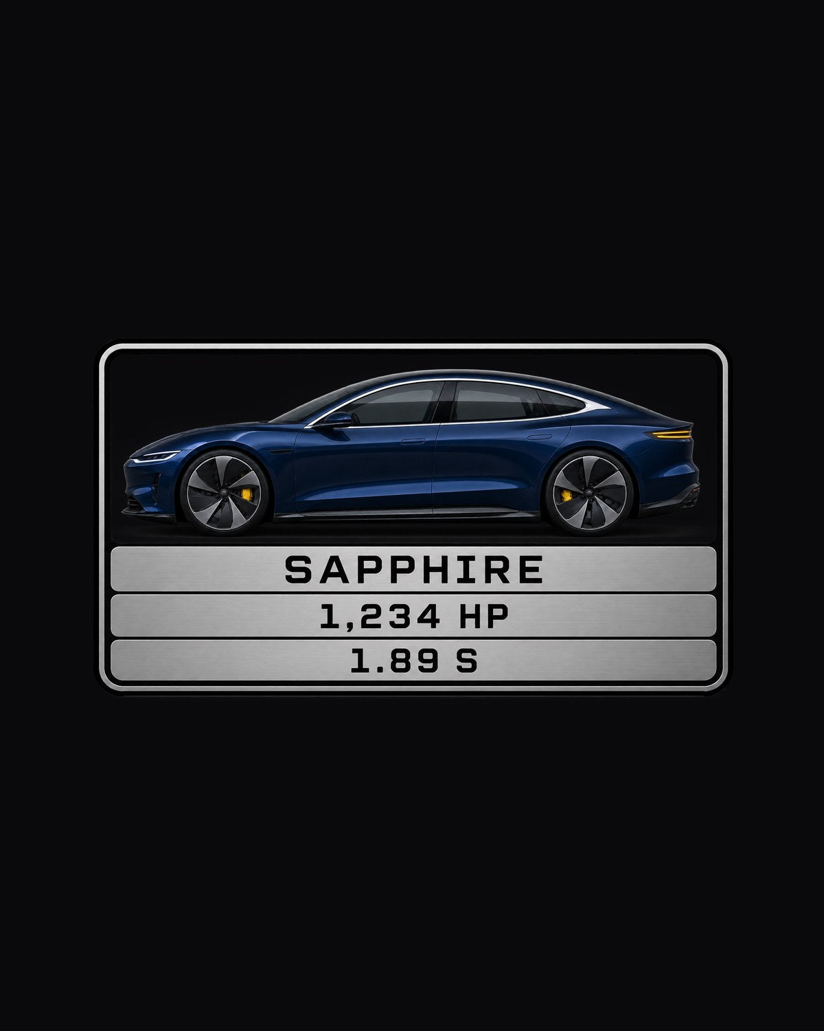 Lucid Air Sapphire Spec Plate Shirt, Monospace Data Print design only