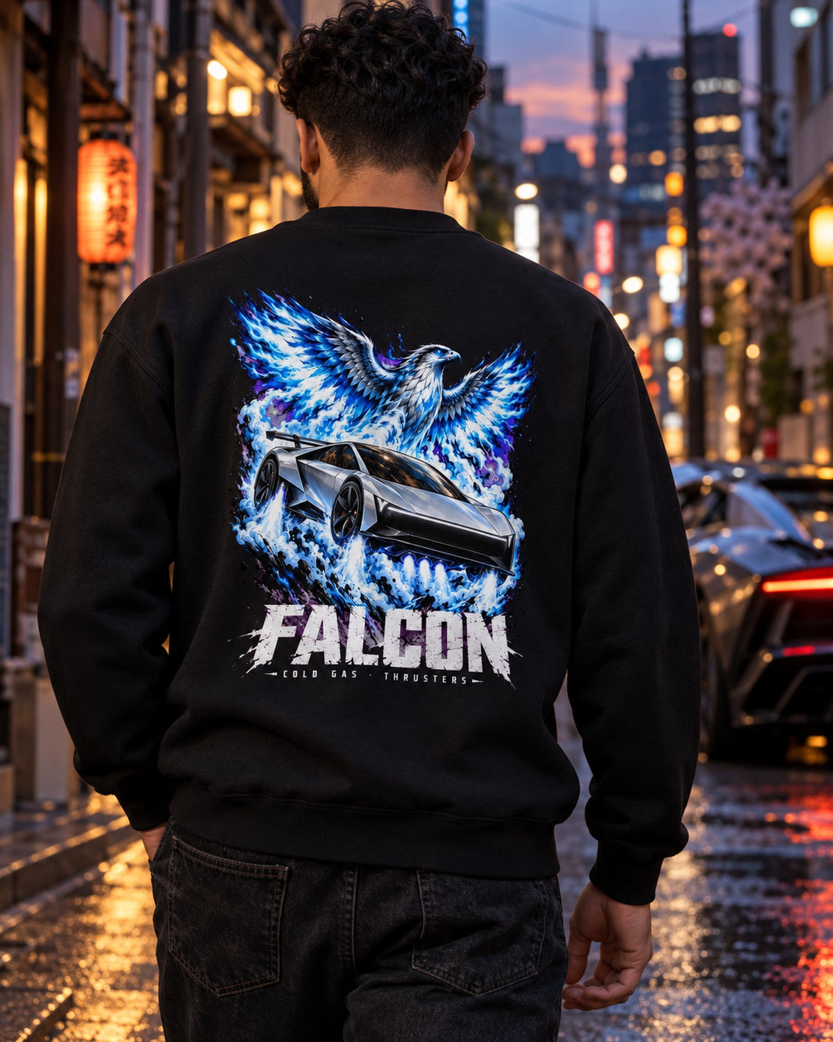 Tesla Roadster 2026 Falcon Shirt, Hoodie & More Crewneck Black worn hero