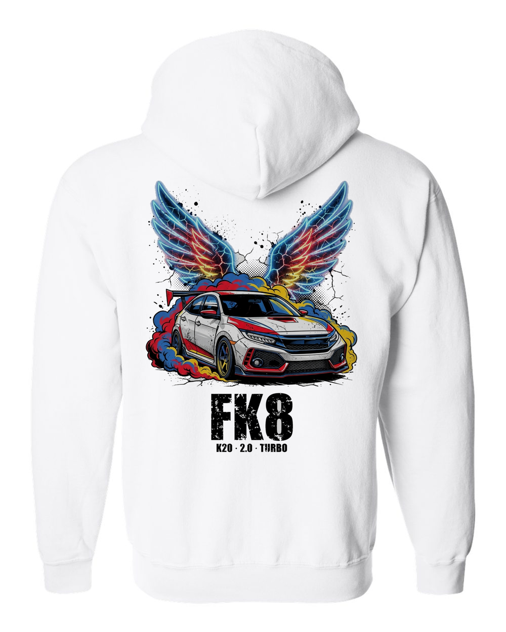 Zip Hoodie White back