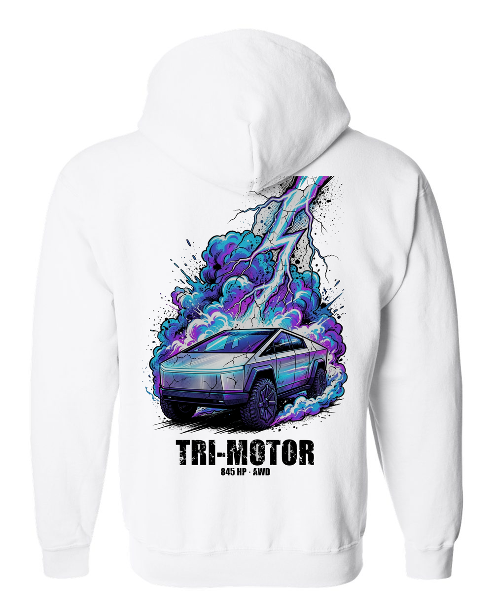 Zip Hoodie White back