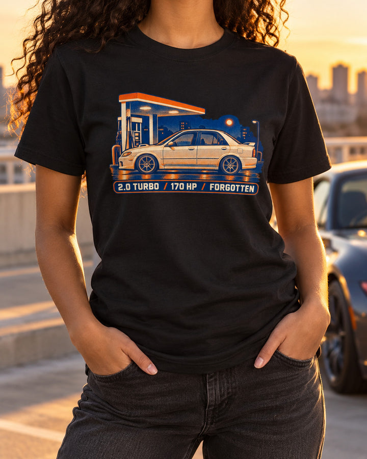 Mazdaspeed Protege 2003 Risograph Sleeper Shirt, Turbo Tee T-Shirt Black worn hero