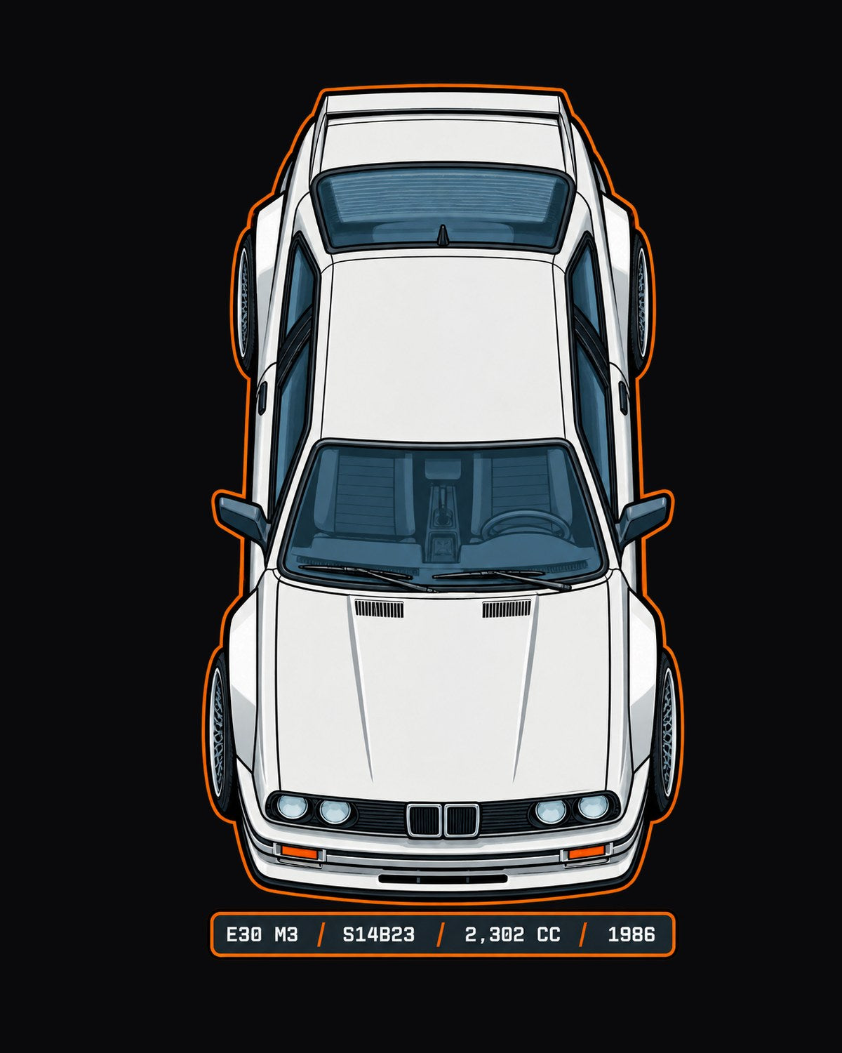 BMW E30 M3 S14 Engine Data Plate Shirt, Car Guy Tee design only