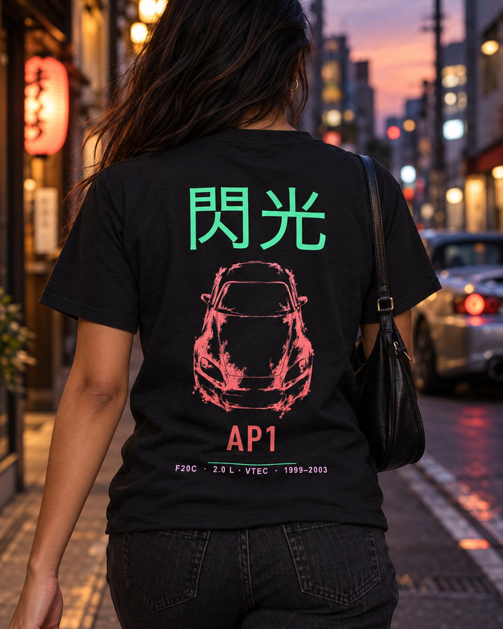 AP1 F20C Full-Back Graphic Tee T-Shirt Black worn hero