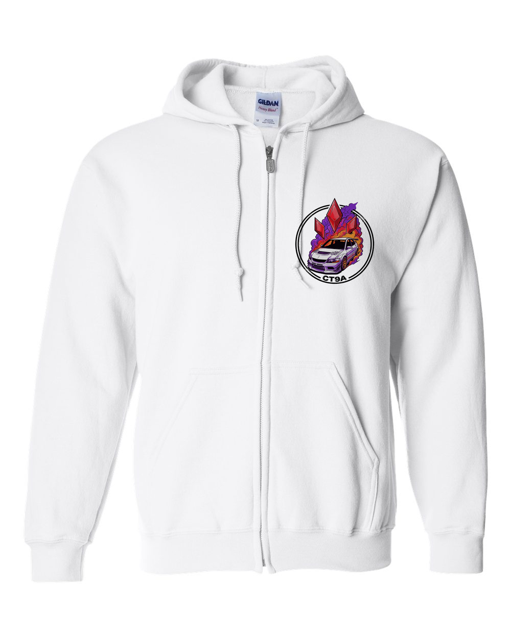 Zip Hoodie White front