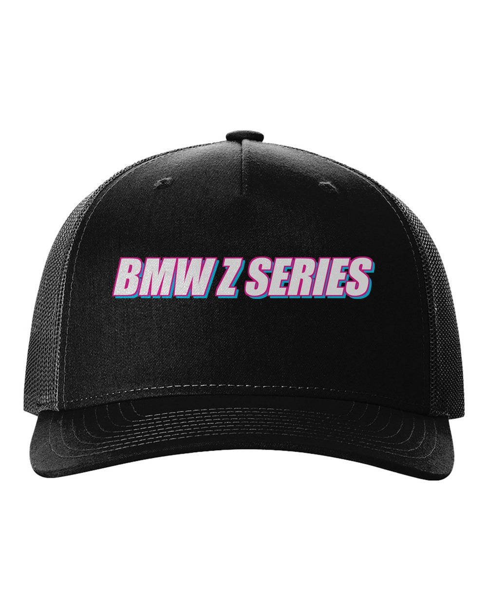 black hat front view with car name