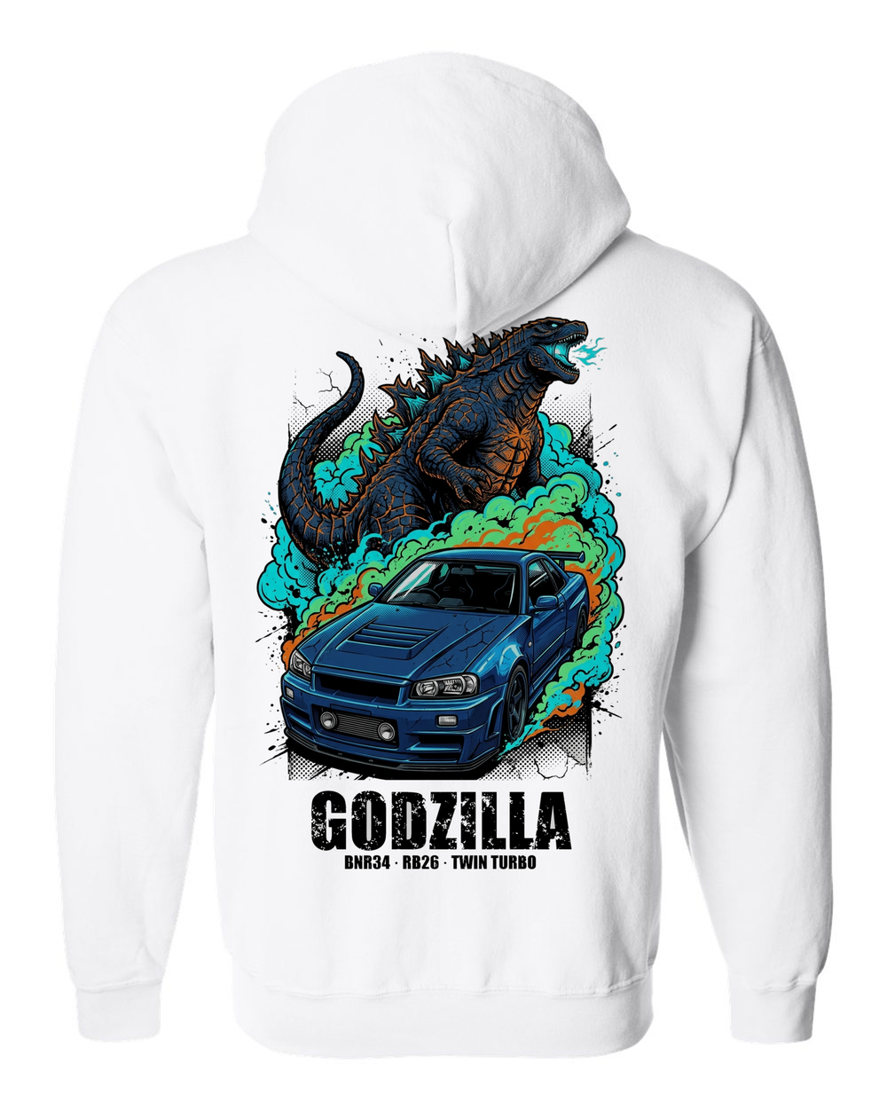 Zip Hoodie White back