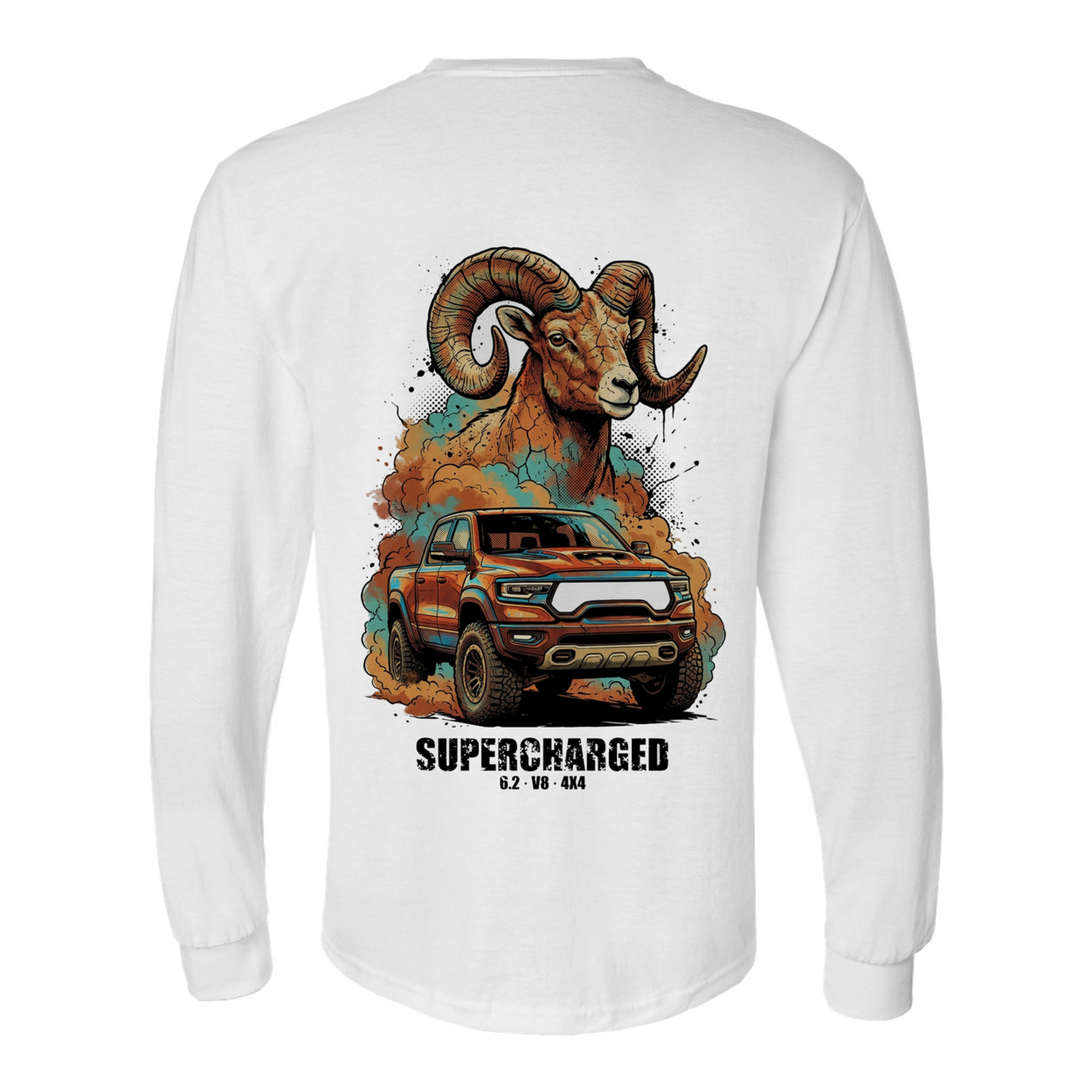 Ram TRX Bighorn Long Sleeve T-Shirt — White back