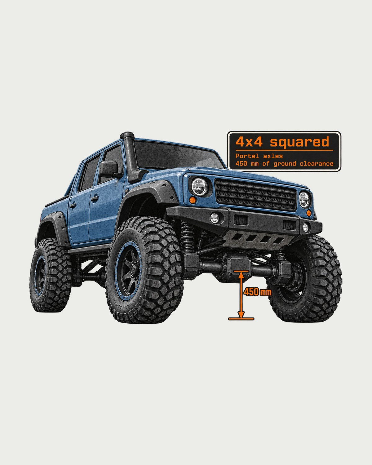 Mercedes-AMG G63 4x4 Squared W463 Halftone Shirt, Portal Axles design only