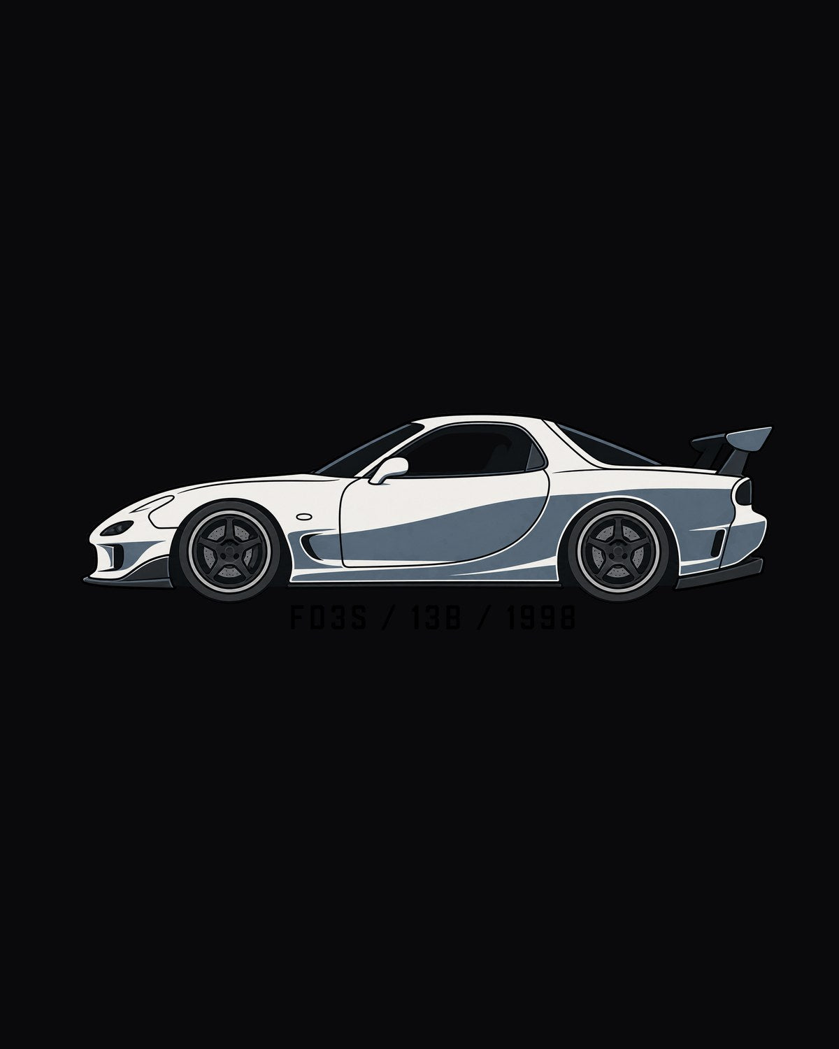 Mazda FD3S RX-7 Twin Turbo 1991 Varsity Crest Shirt design only