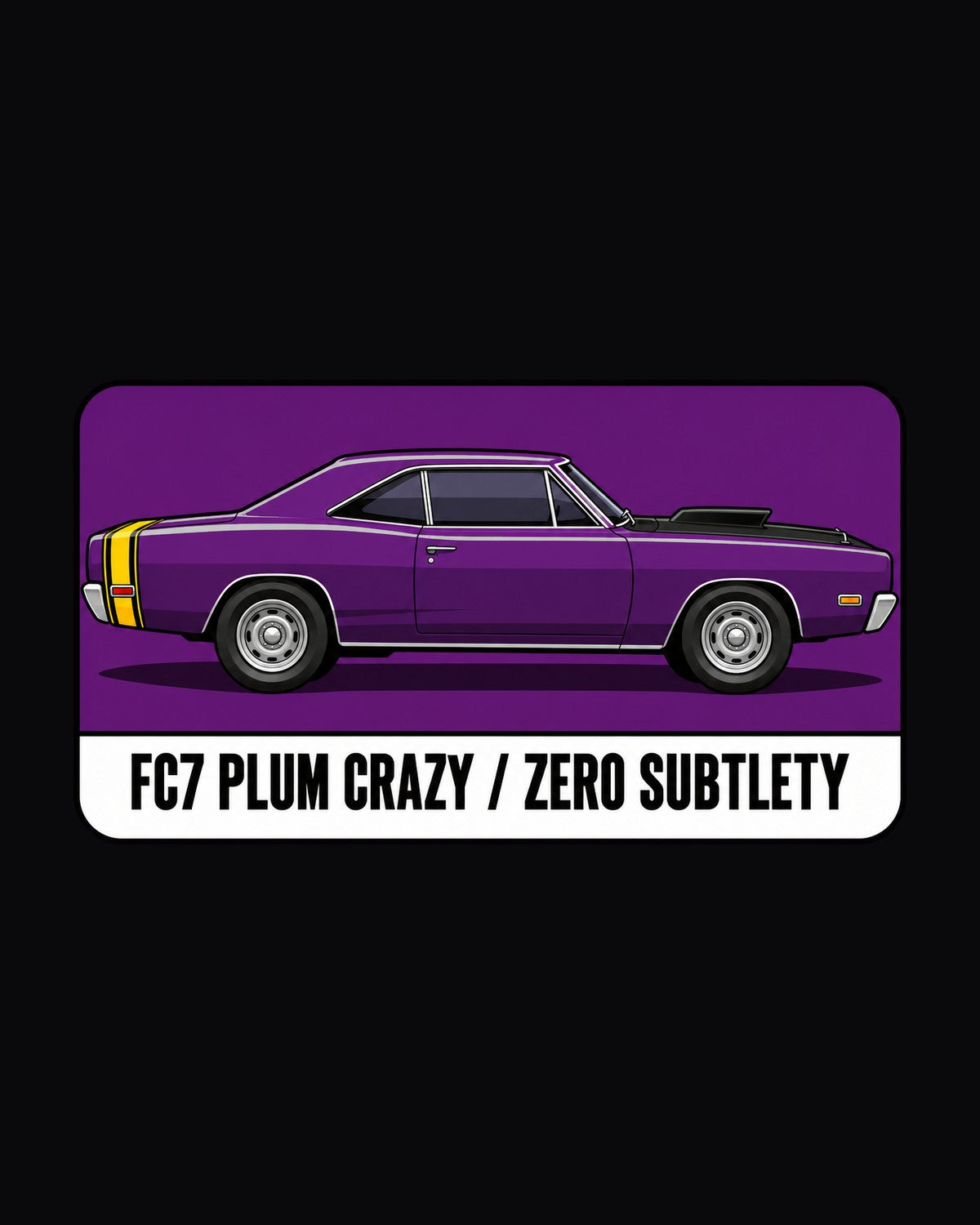 1969 Dodge Coronet Super Bee Plum Crazy Swatch Shirt design only