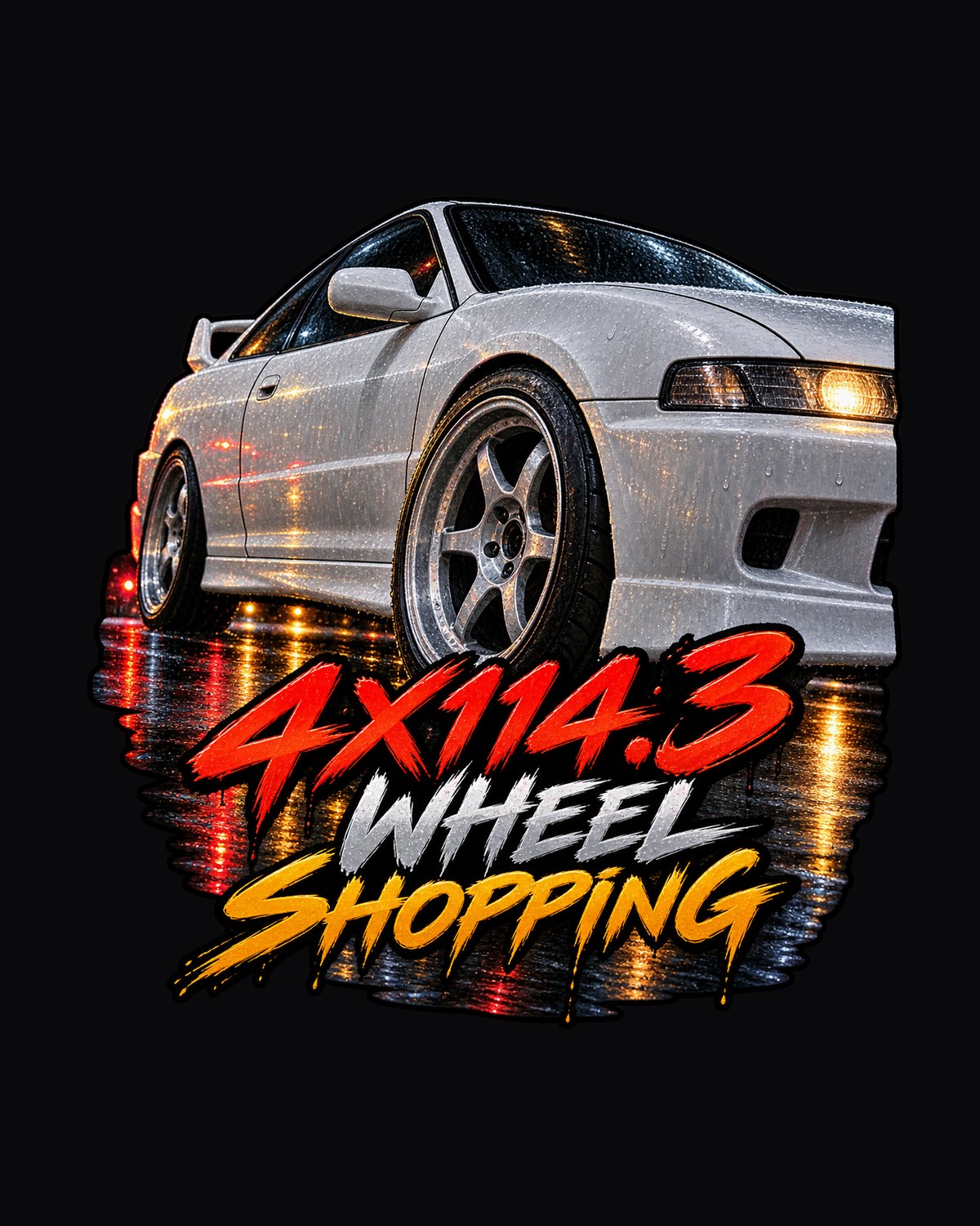 Honda Integra DC2 Wheel in the Rain Painting Shirt, 4x114.3 design only