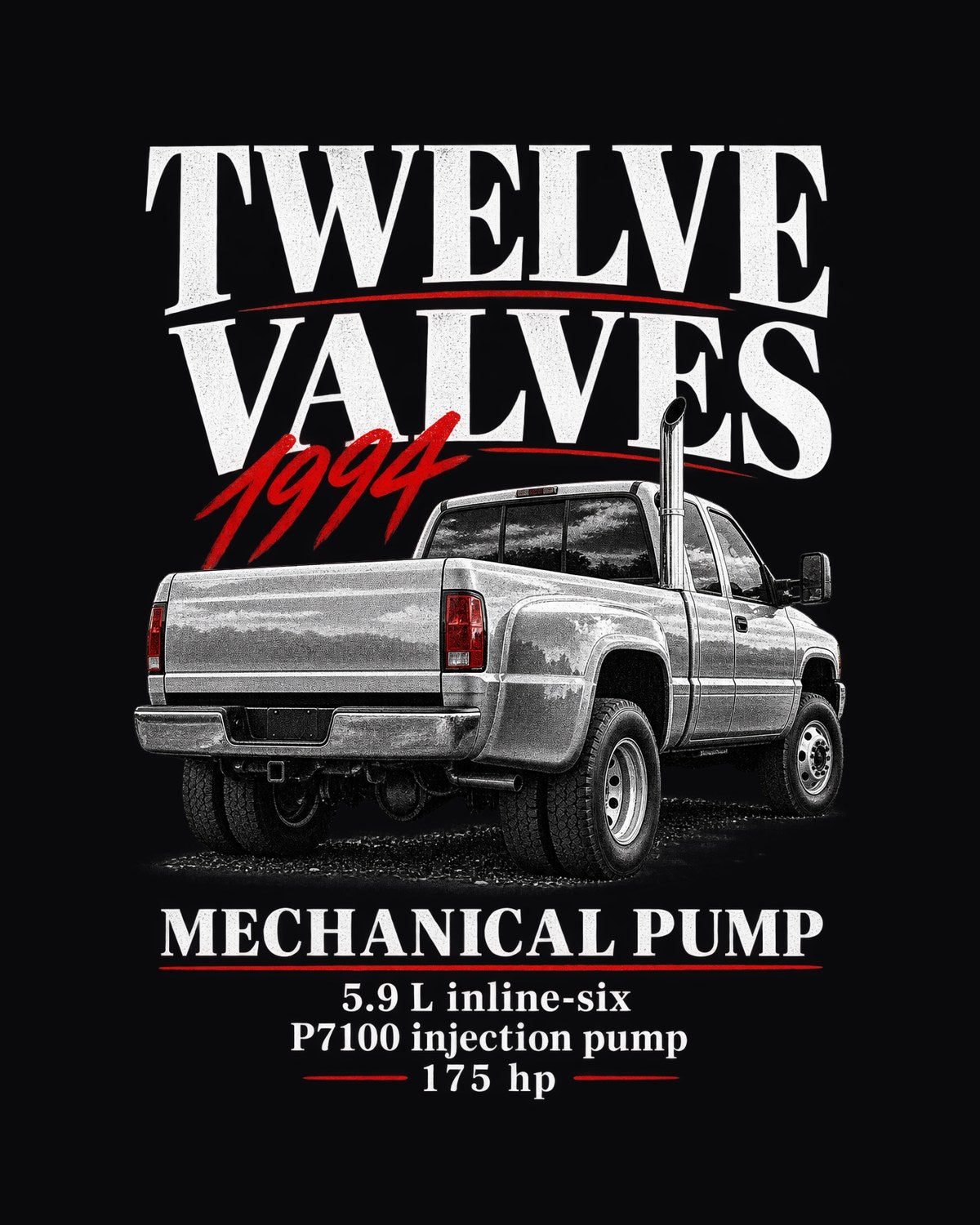 Dodge Ram 2500 2nd Gen 12V 1994-98 Editorial Shirt, Cummins Gift design only