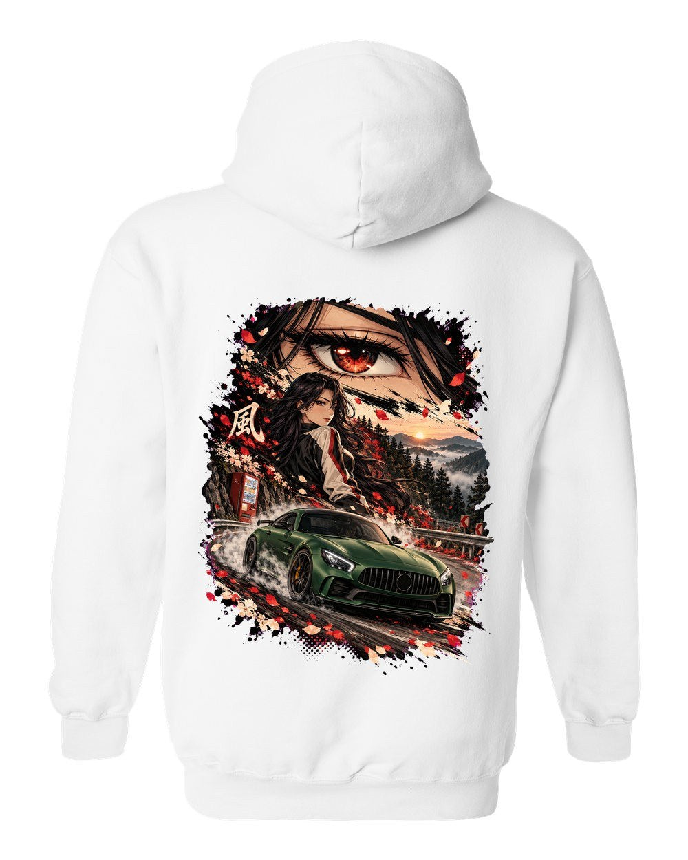 Mercedes-AMG GT R Anime Girl Pull Over Hoodie White back