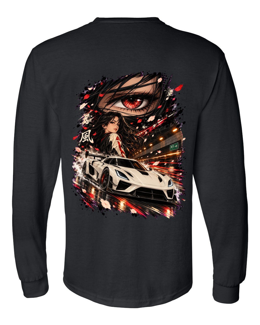 Koenigsegg Jesko Anime Girl Long Sleeve Black back