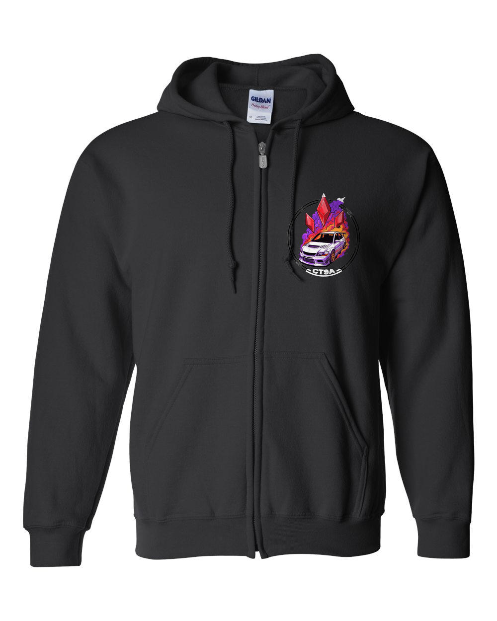 Zip Hoodie Black front