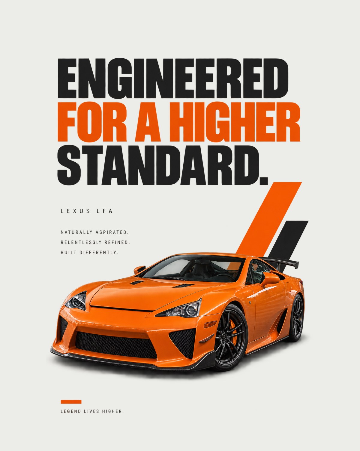Ten Cylinders Lexus LFA Editorial Headline Car Shirt design only