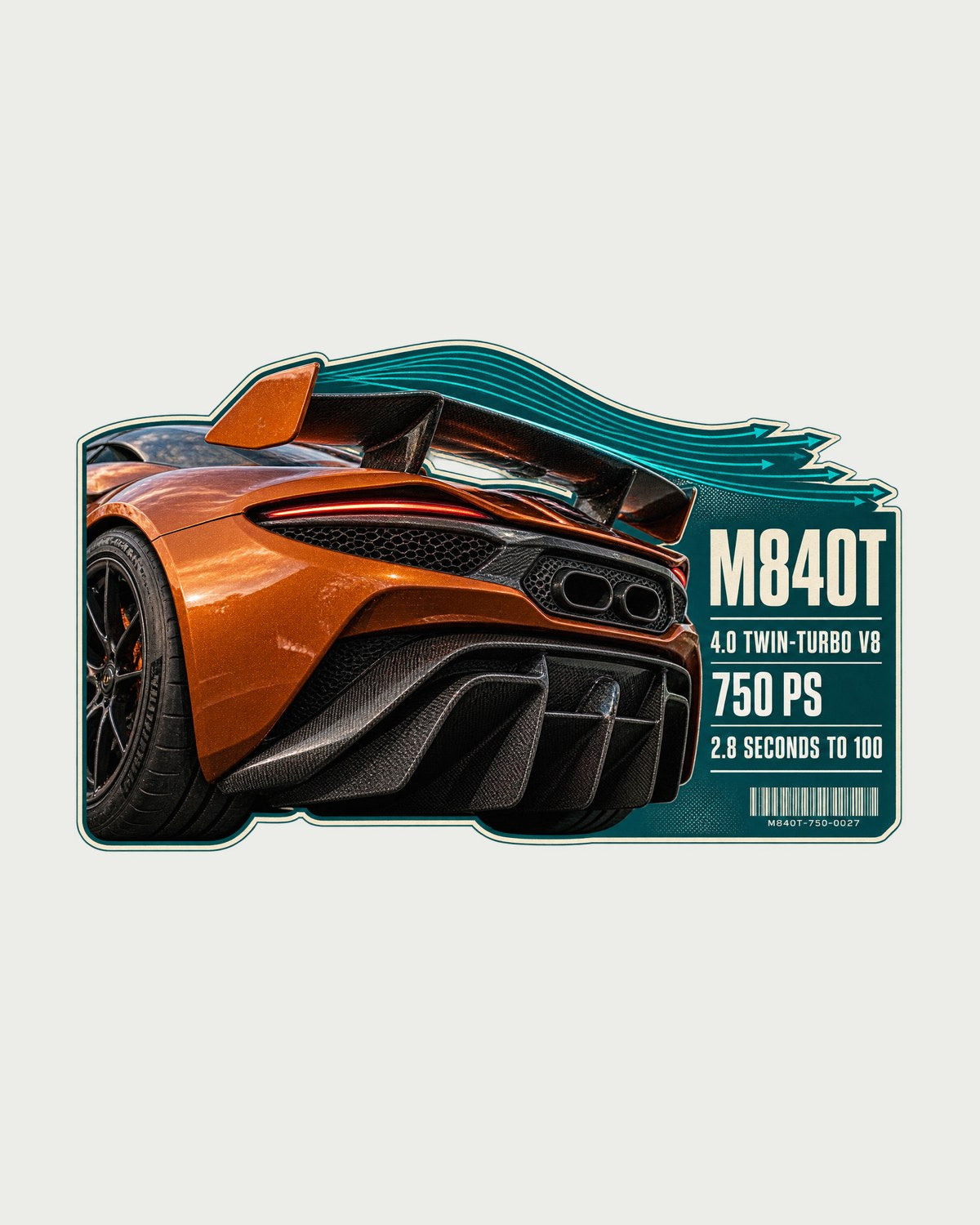 McLaren 750S Taillight Close-Up Tee, M840T Car Guy Shirt design only