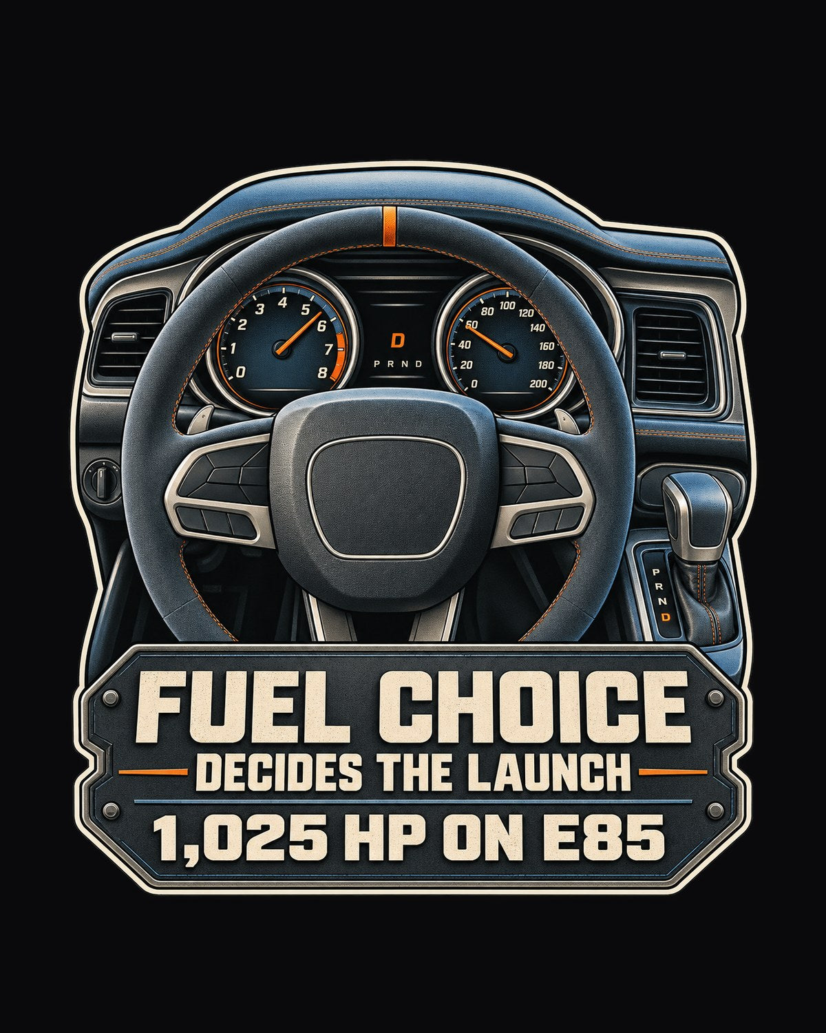 Dodge Challenger Demon 170 E85 1,025 HP Gauge Shirt design only