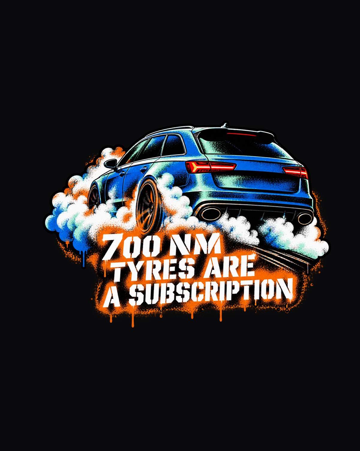 Audi RS6 Avant C7 4G Stencil Street Art Shirt, 700 Nm Tyres design only