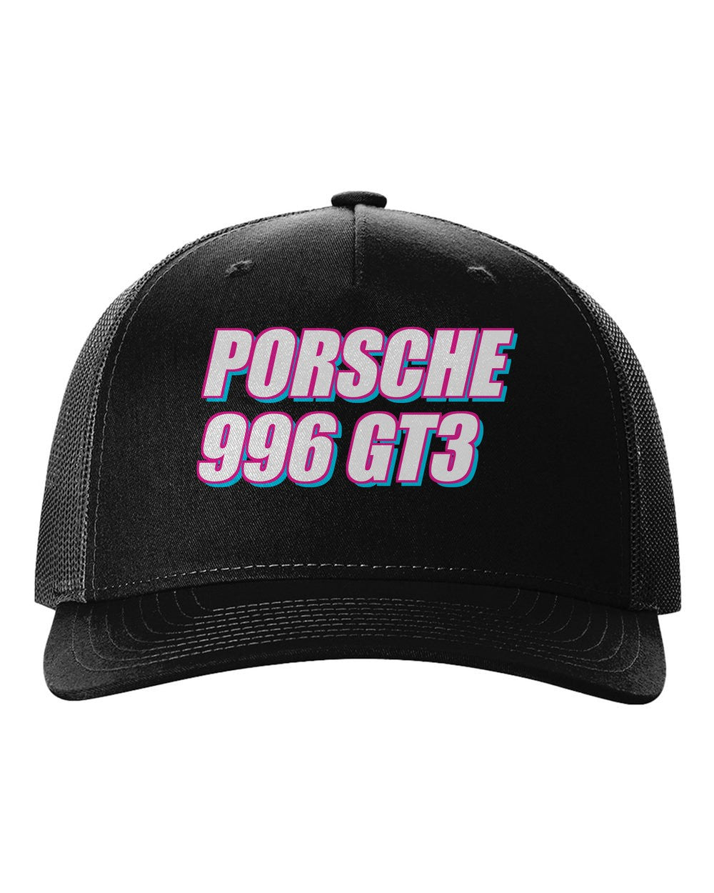 black hat front view with car name