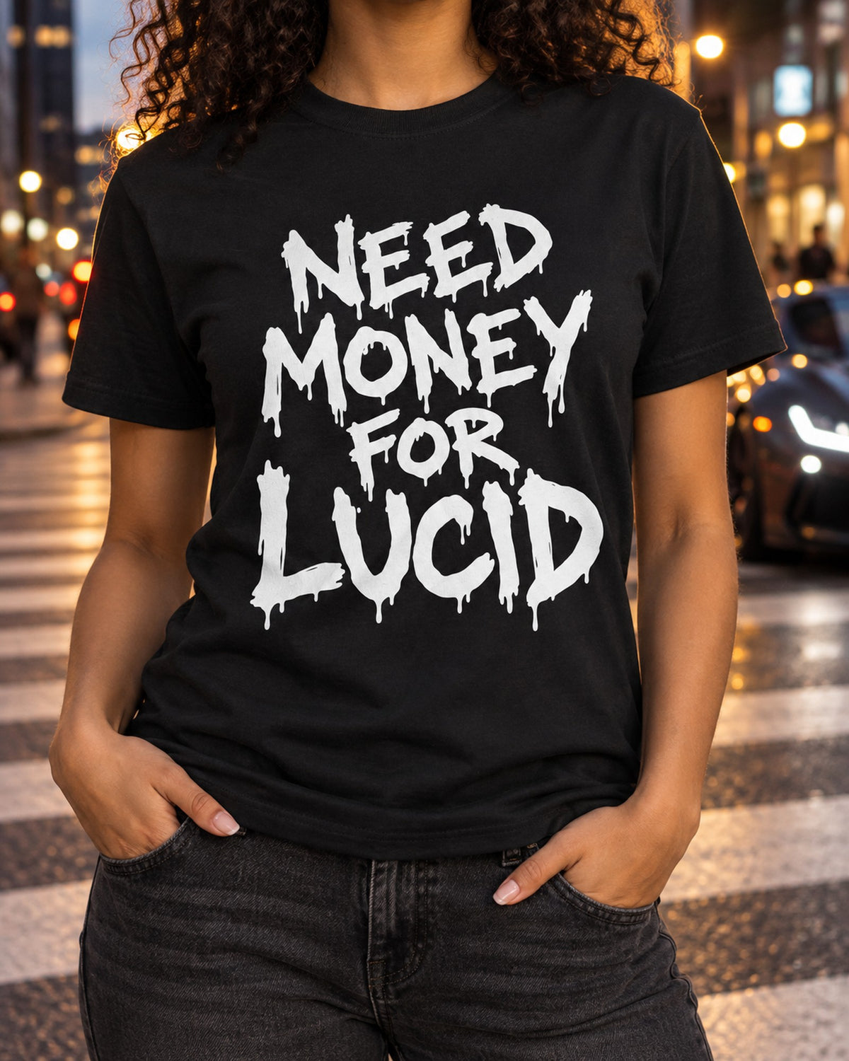 Need Money For Lucid Shirt, Funny Car Guy Tee T-Shirt Black worn hero