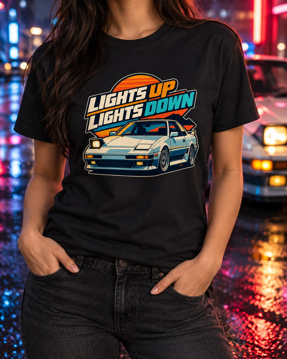 Toyota AE86 Sprinter Trueno 8-Bit Pixel Art Racer Tee T-Shirt Black worn hero