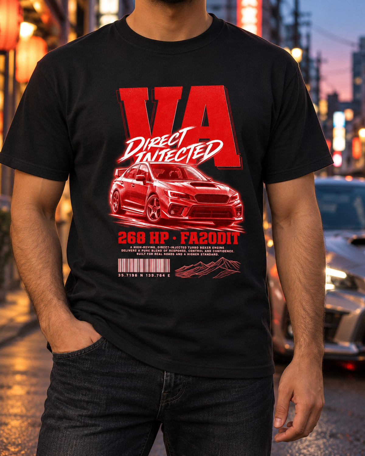 Subaru WRX VA Direct Injected FA20DIT Street Poster Shirt T-Shirt Black worn hero