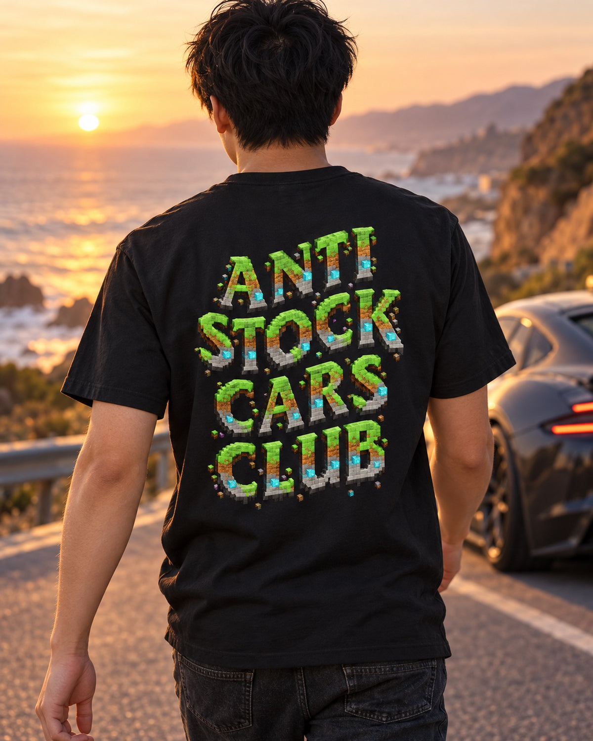 Anti Stock Cars Club Blocky Voxel Shirt, Hoodie & More T-Shirt Black worn hero