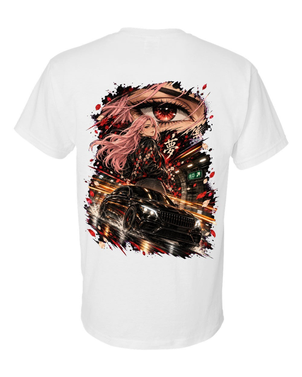 Mercedes-AMG C63 Anime Girl T-Shirt White back