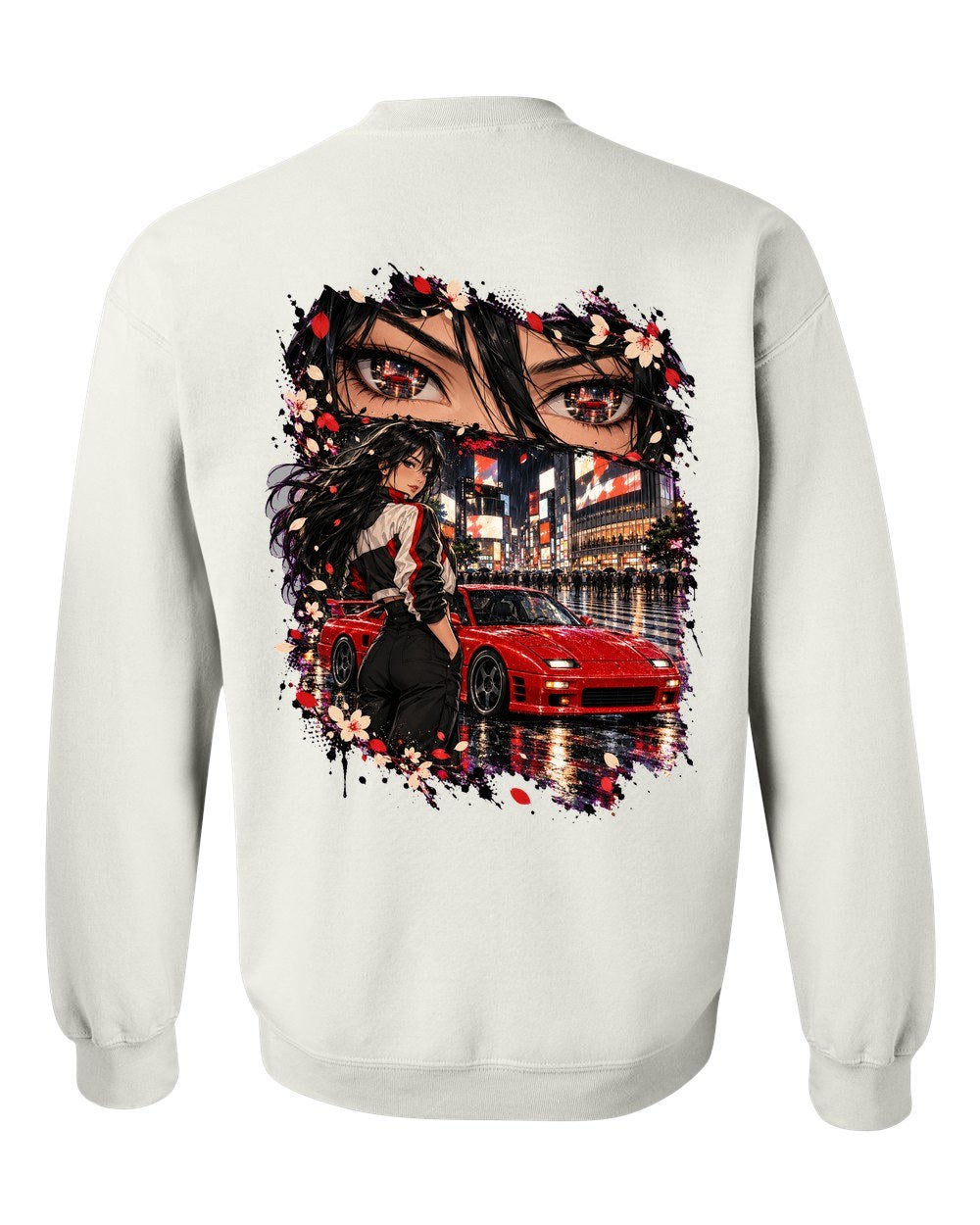 Mitsubishi 3000GT VR-4 Anime Girl Crewneck White back